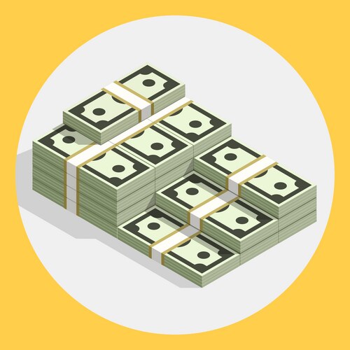 Money Stacks Cash Pile Vector Image