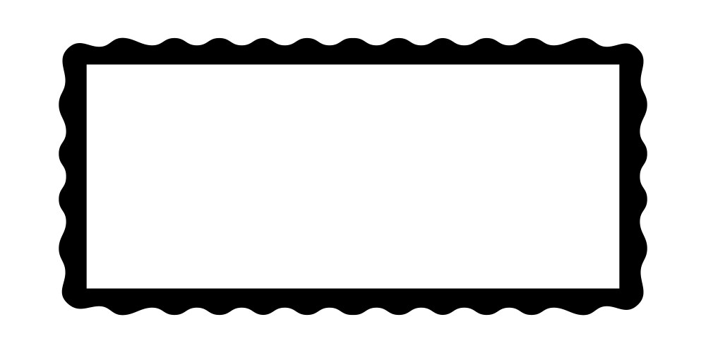 Rectangle frame with wavy edges rectangular shape vector image