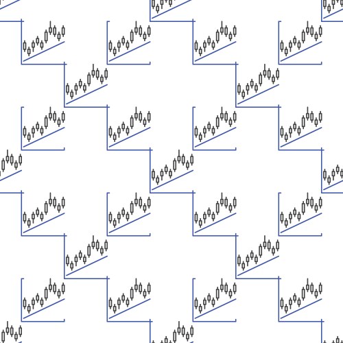 Mouse cursor on candlestick chart outline Vector Image