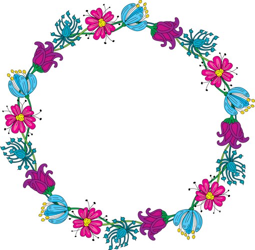 Elegant Floral Wreath Vector Image