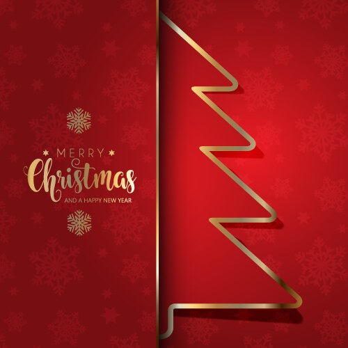 Silver and gold christmas tree background Vector Image
