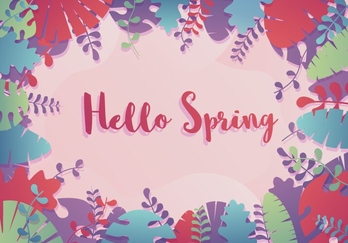 hello spring card vector image