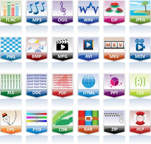 Blue publishing icons Royalty Free Vector Image