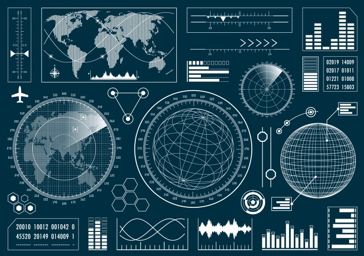 Cyberpunk futuristic user interface mega set Vector Image