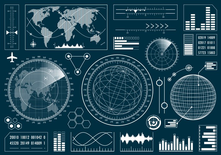 set of futuristic user interface hud vector image vector image