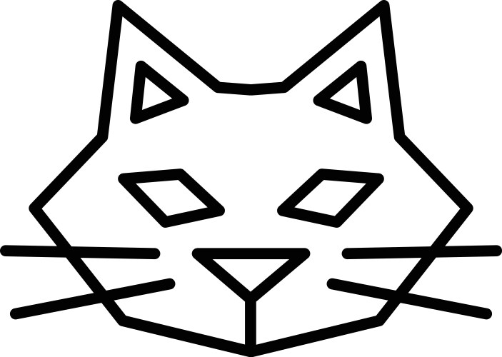 Simple cat outline icon vector image