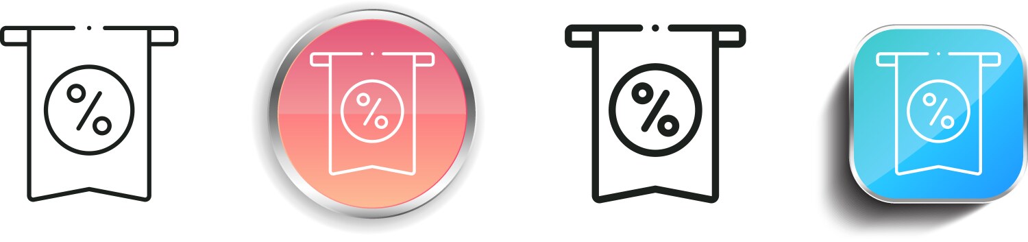 Discount icon thin linear regular and button vector image