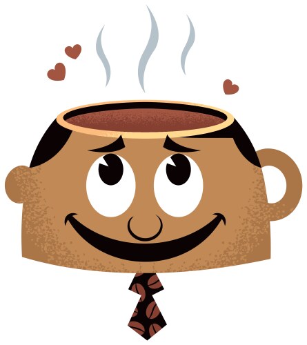 Cartoon funny coffee bean giving thumb up Vector Image