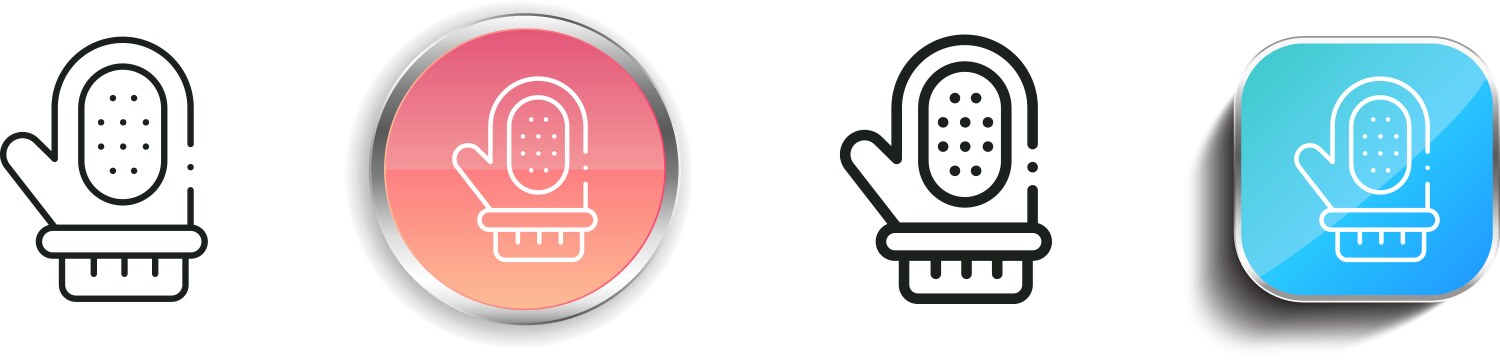 Glove icon thin linear regular and button style vector image
