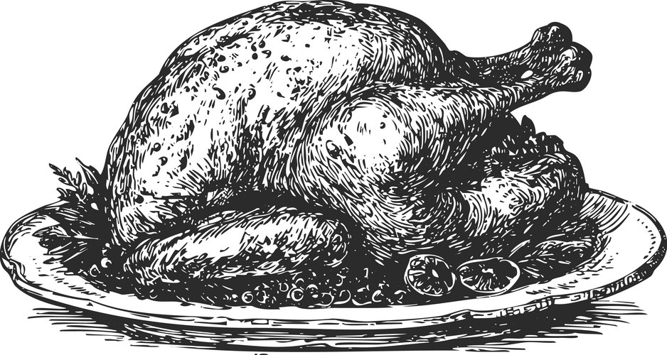 Roasted Turkey with Citrus and Herbs Vector Image