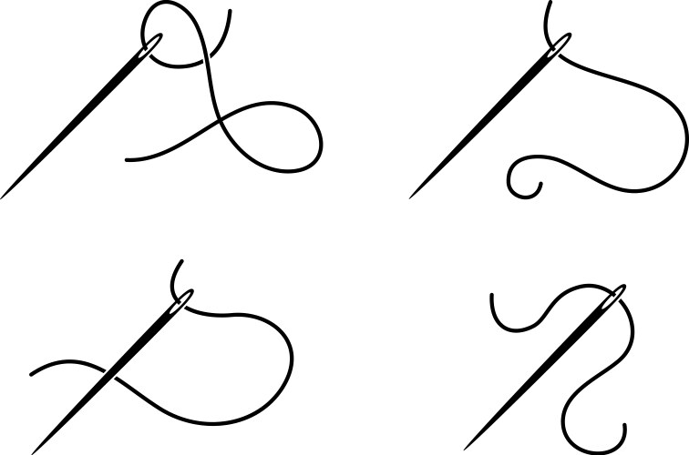 sewing needle and thread vector