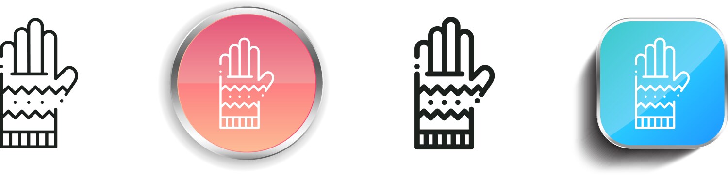 Glove icon thin linear regular and button style vector image