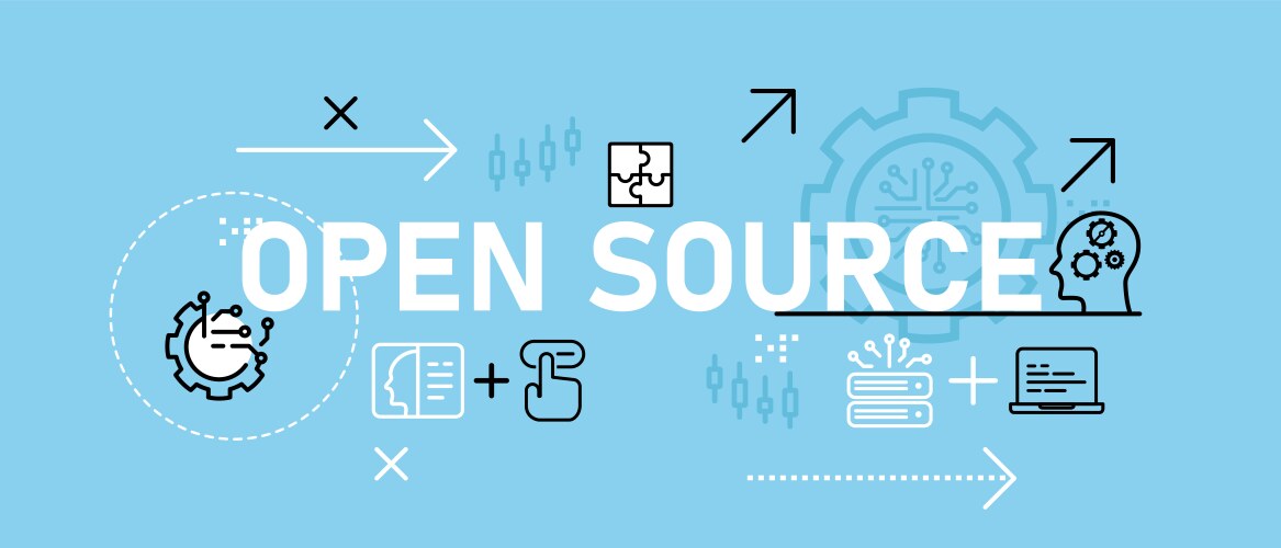 Open source conceptual software programming vector image