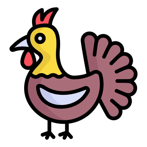 Turkey outline colored icon modern Vector Image