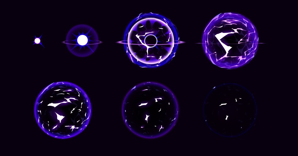 magic electric lightning ball animation sprite vector image