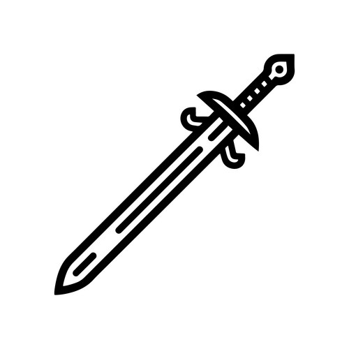 Elegant Black and White Sword Vector Image