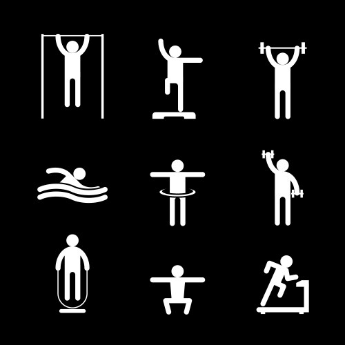 fitness people icons vector image