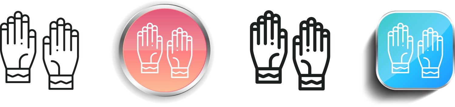 Gloves icon thin linear regular and button style vector image