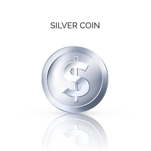 Shiny Silver Dollar Coin – Royalty-Free Vector | VectorStock
