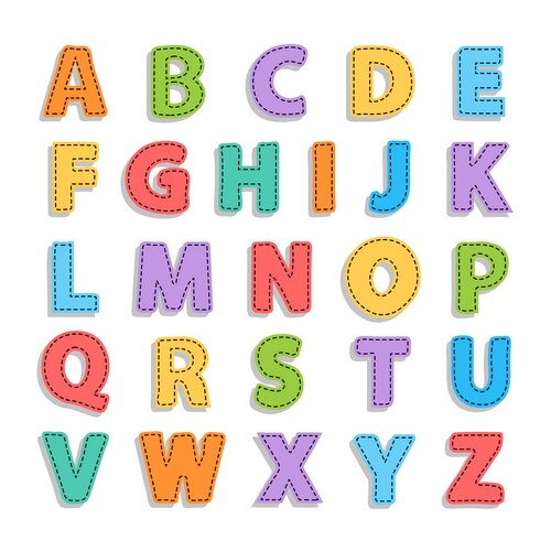 Needled Alphabet Seam Pattern Vector Image