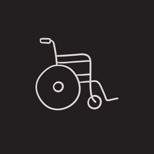 Wheelchair sketch icon Vector Image