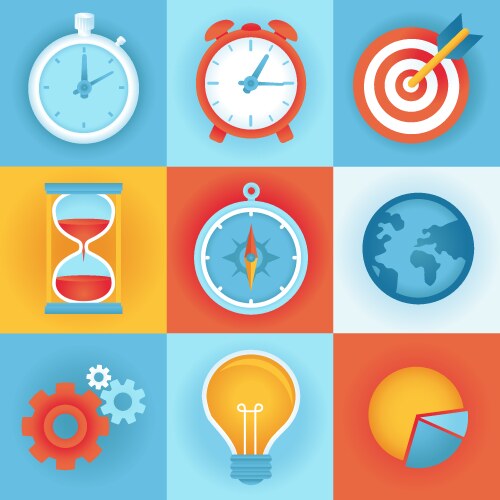 Business career icons Royalty Free Vector Image