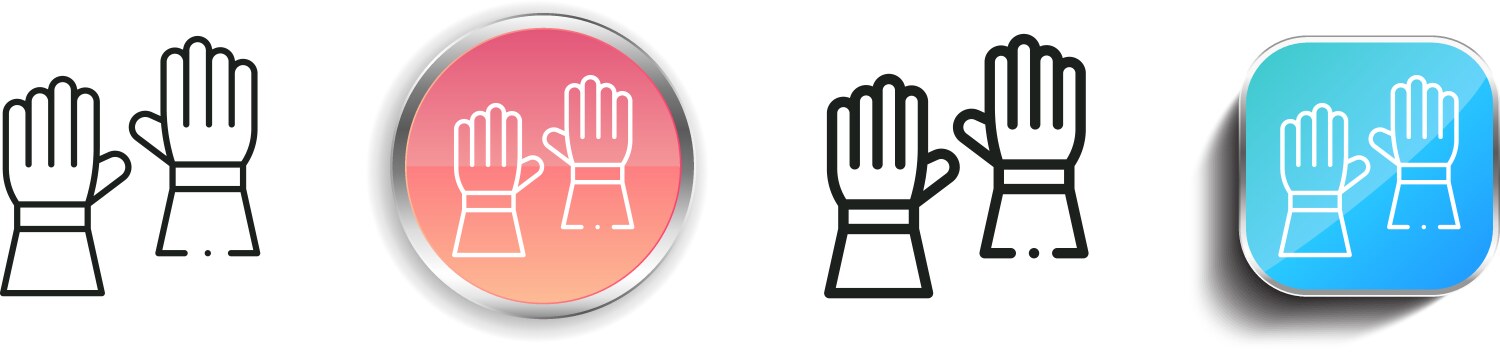 Gloves icon thin linear regular and button style vektorbild