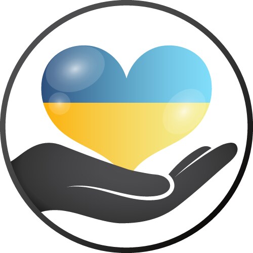 In hand heart ukrainian flag symbol Vector Image