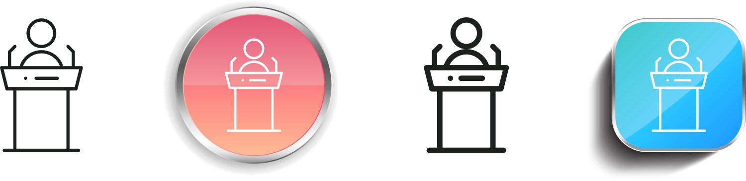 Discourse icon thin linear regular and button vector image
