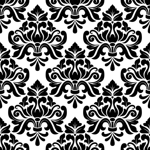 Seamless black and white damask style pattern Vector Image