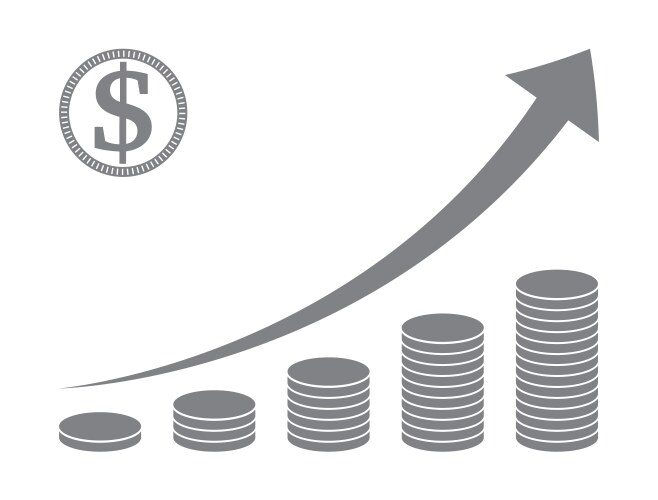 Graph down simple black line icon Royalty Free Vector Image