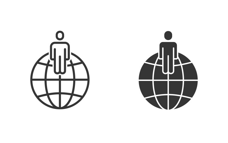 globe icon for graphic and web design vector image