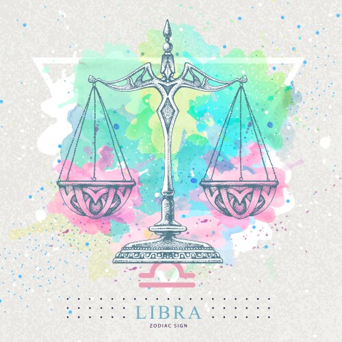 Libra Zodiac Astrology Card Vector Image