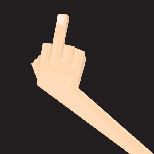 Simple man hand with middle finger Vector Image