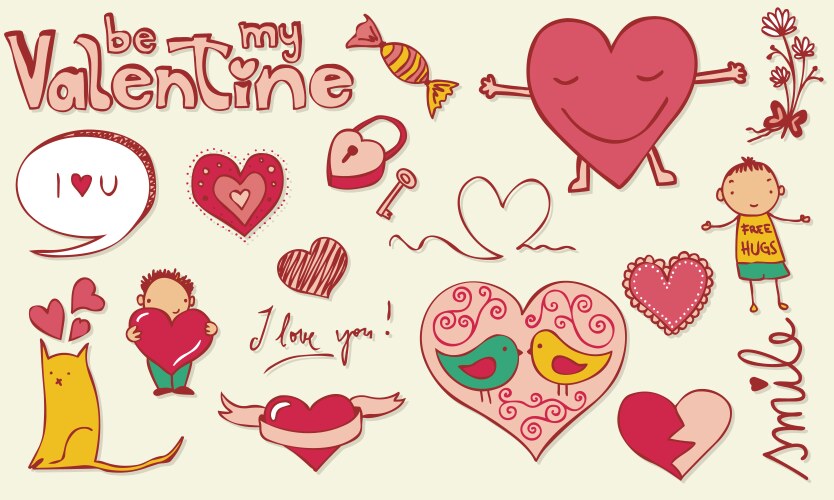 Beautiful Hand Drawn Cute Cats Royalty Free Vector Image