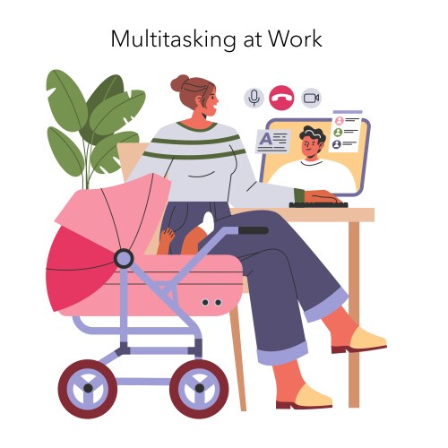Working mom life flat Vector Image