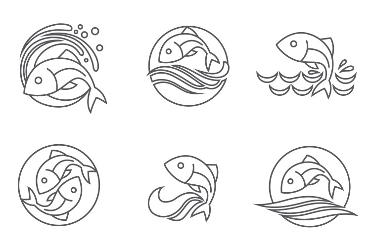 Fish icon set Royalty Free Vector Image - VectorStock