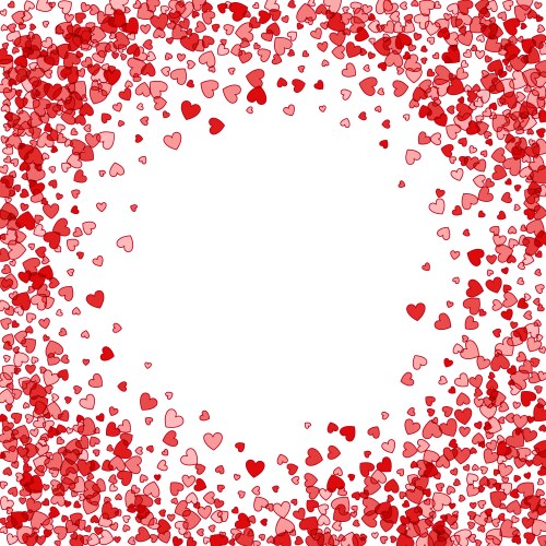 frame or border of random scatter hearts vector image