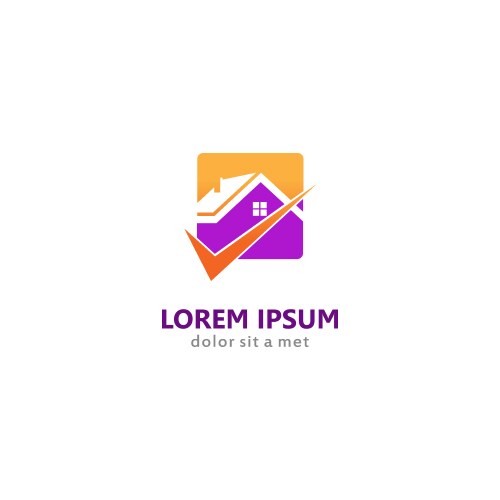 Home real estate check logo Vector Image