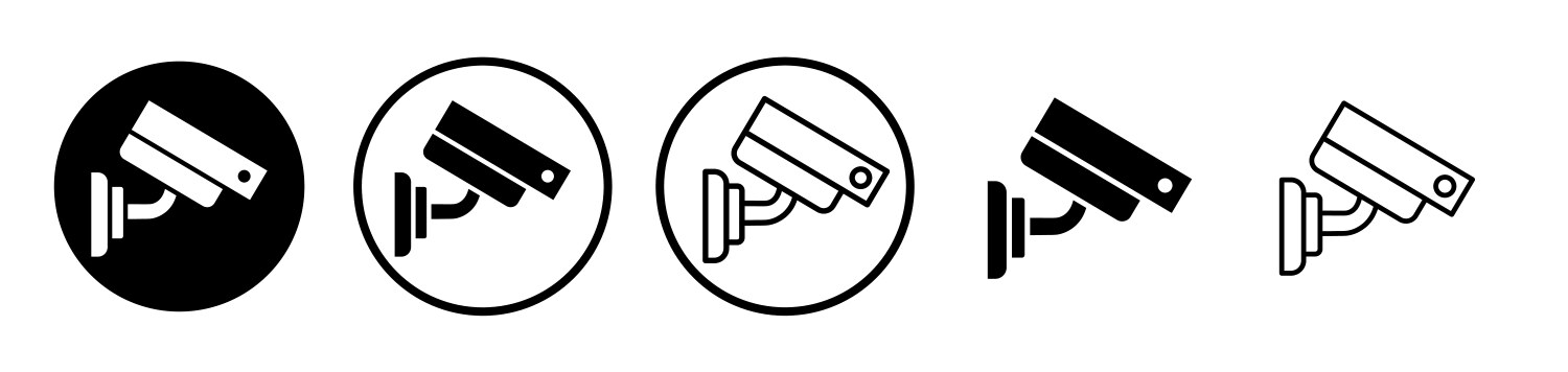 Security camera icon set on white background Vector Image