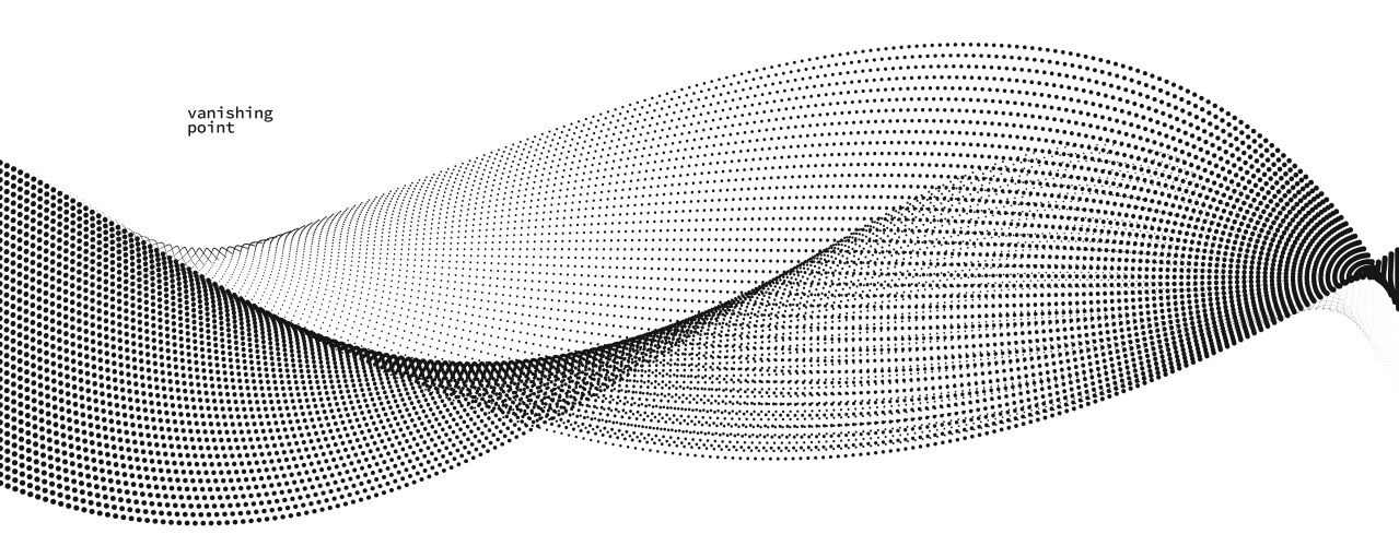 Abstract background dots in motion by curve vector image