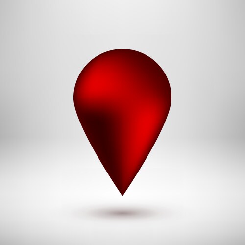 red bubble map pointer badge vector image