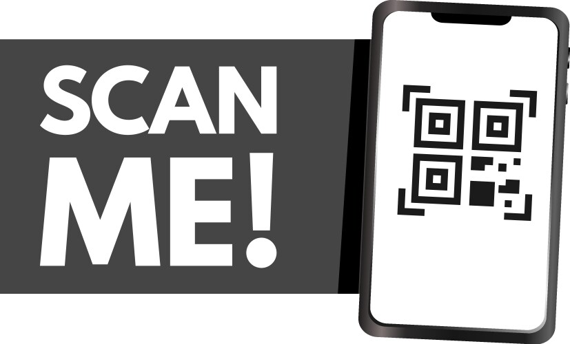 Scan qr code scan me Royalty Free Vector Image