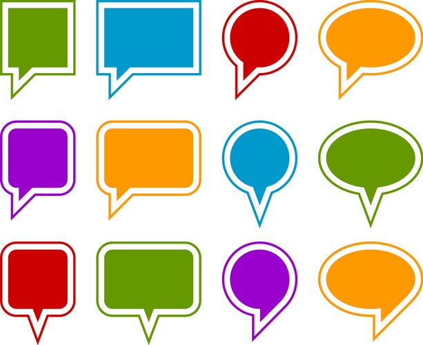 Blank empty colors speech bubbles – Royalty-Free Vector | VectorStock