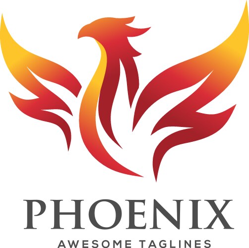 Elegant Phoenix Flame Logo Vector Image
