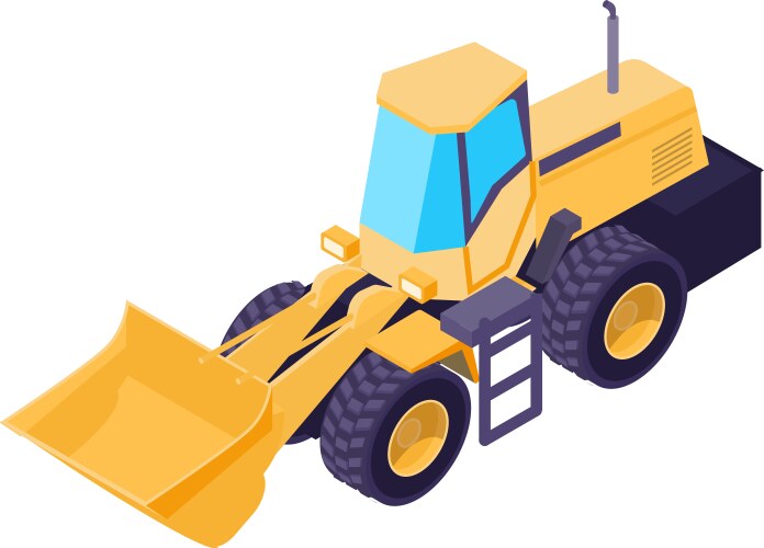 isometric loader truck vector