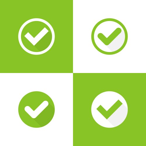 Set buttons with check marks vector image