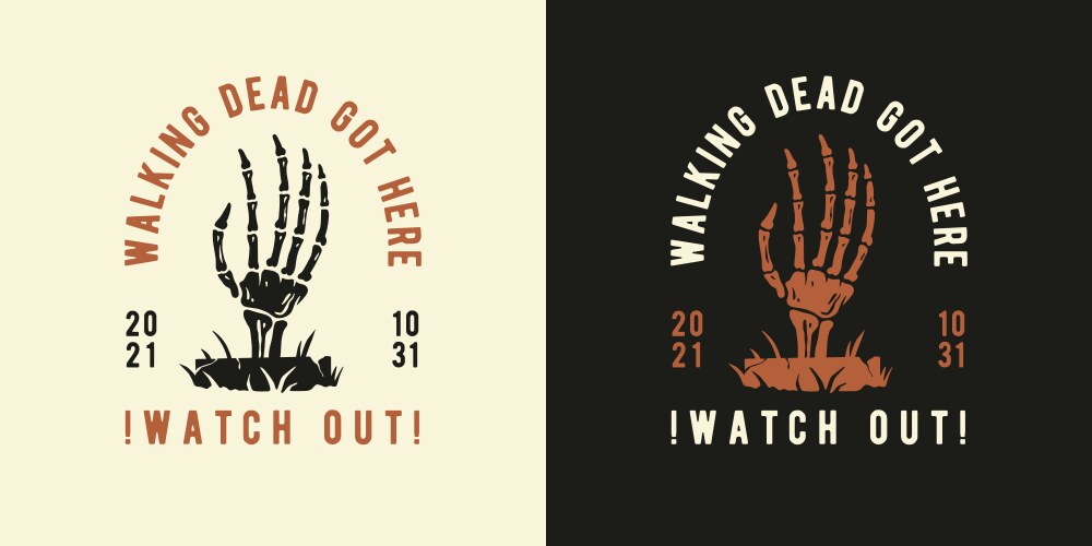 Spooky Skeleton Hand Print Vector Image