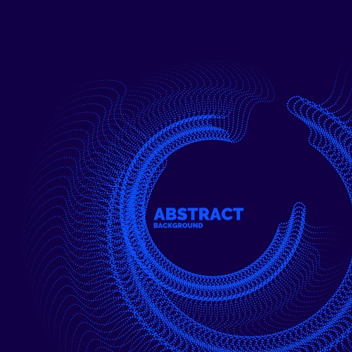 Blue particle wave background abstract dynamic Vector Image