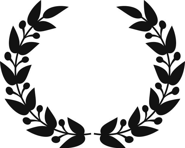 Black silhouette of a stylized laurel wreath Vector Image